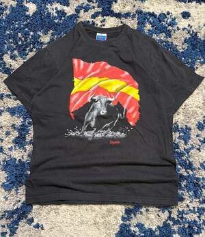 Safon Segovia Spain Bull Fighting Running of the Bulls Black T-Shirt XL